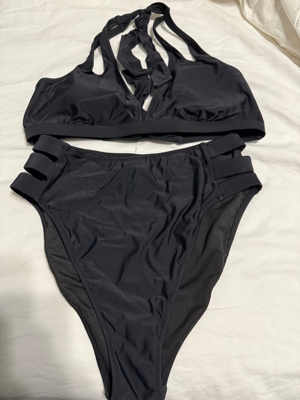 popvil High Waisted Bikini for Women Two Piece Swimsuit Halter Top Bathing Suit